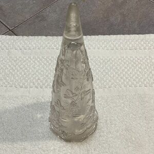 Vintage press glass automobile bud vase.